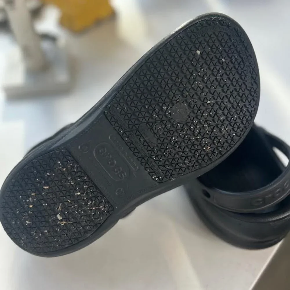 CROCS Bistro Women’s 10 Men's 8 Black Slip-On Work Clog with Heel Strap